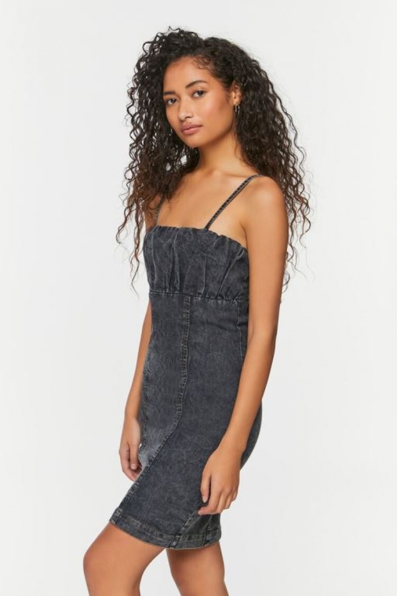 Vestido Forever 21 Denim Cami Mini Mujer Negras | dcL5THfir8p