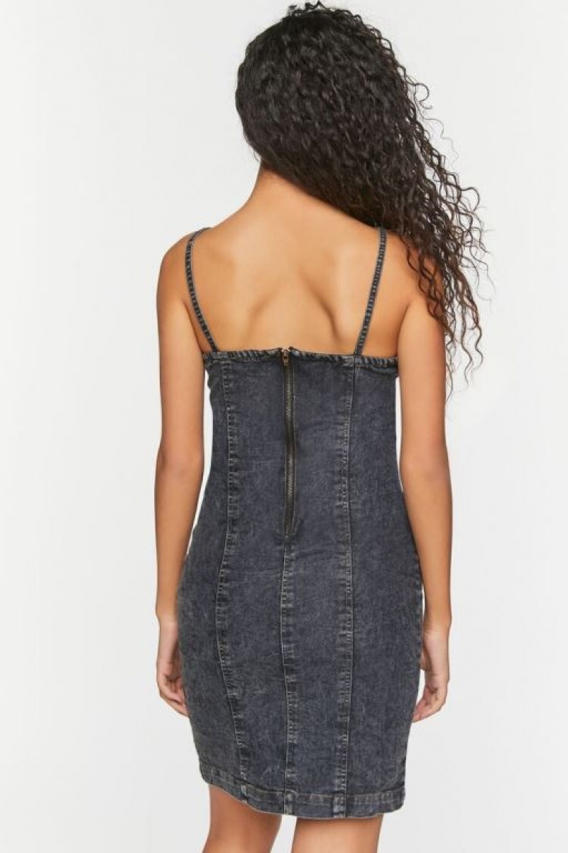 Vestido Forever 21 Denim Cami Mini Mujer Negras | dcL5THfir8p