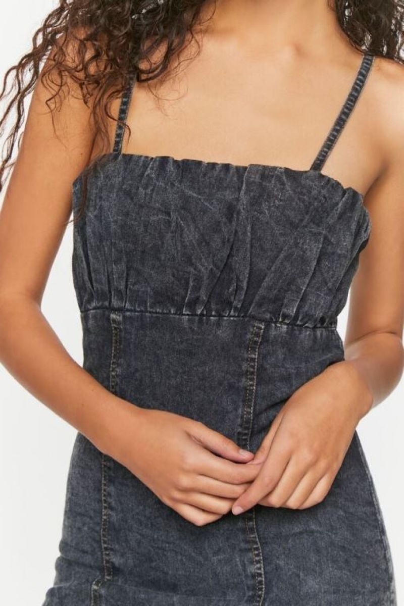 Vestido Forever 21 Denim Cami Mini Mujer Negras | dcL5THfir8p