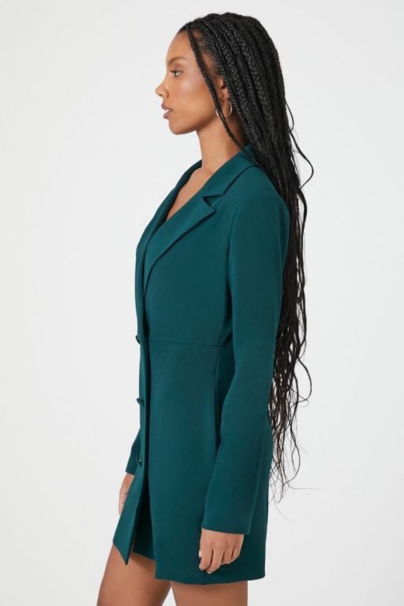 Vestido Forever 21 Double Breasted Mujer Verde | SoMpfyngR21