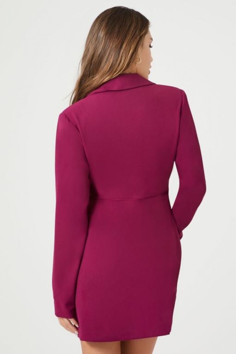 Vestido Forever 21 Double Breasted Mujer Eggplant | H3Miktgjo5Z