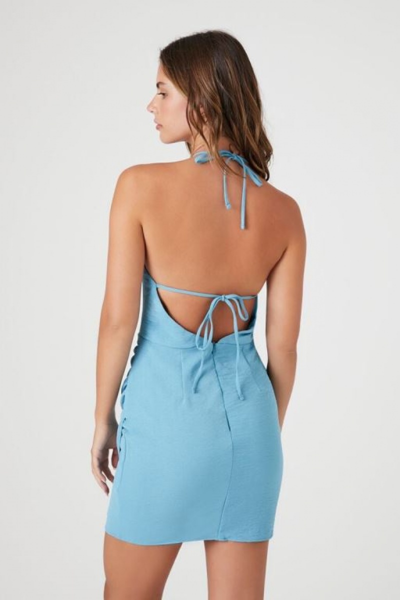 Vestido Forever 21 Faux Wrap Halter Mini Mujer Faience | cccbe2Jltv2