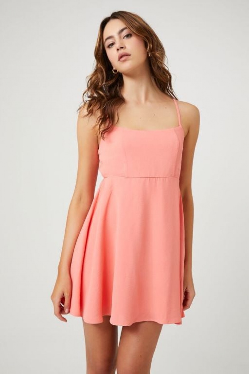 Vestido Forever 21 Fit Amp Flare Mini Mujer Coral | EaeQ2z5anYq