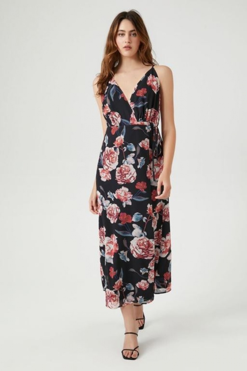 Vestido Forever 21 Floral Print Cami Maxi Mujer Negras Multicolor | fdWmm3MBLhi