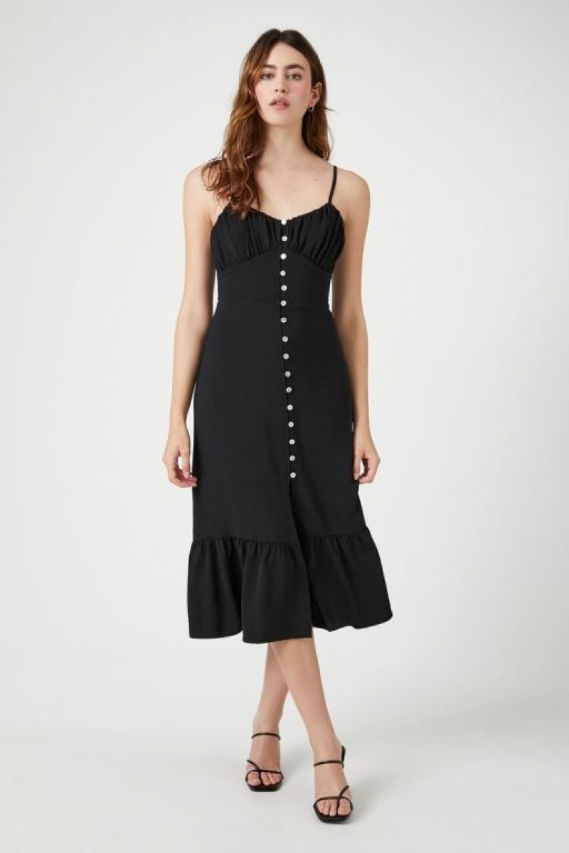 Vestido Forever 21 Flounce Midi Cami Mujer Negras | fJnHtpwVNXO