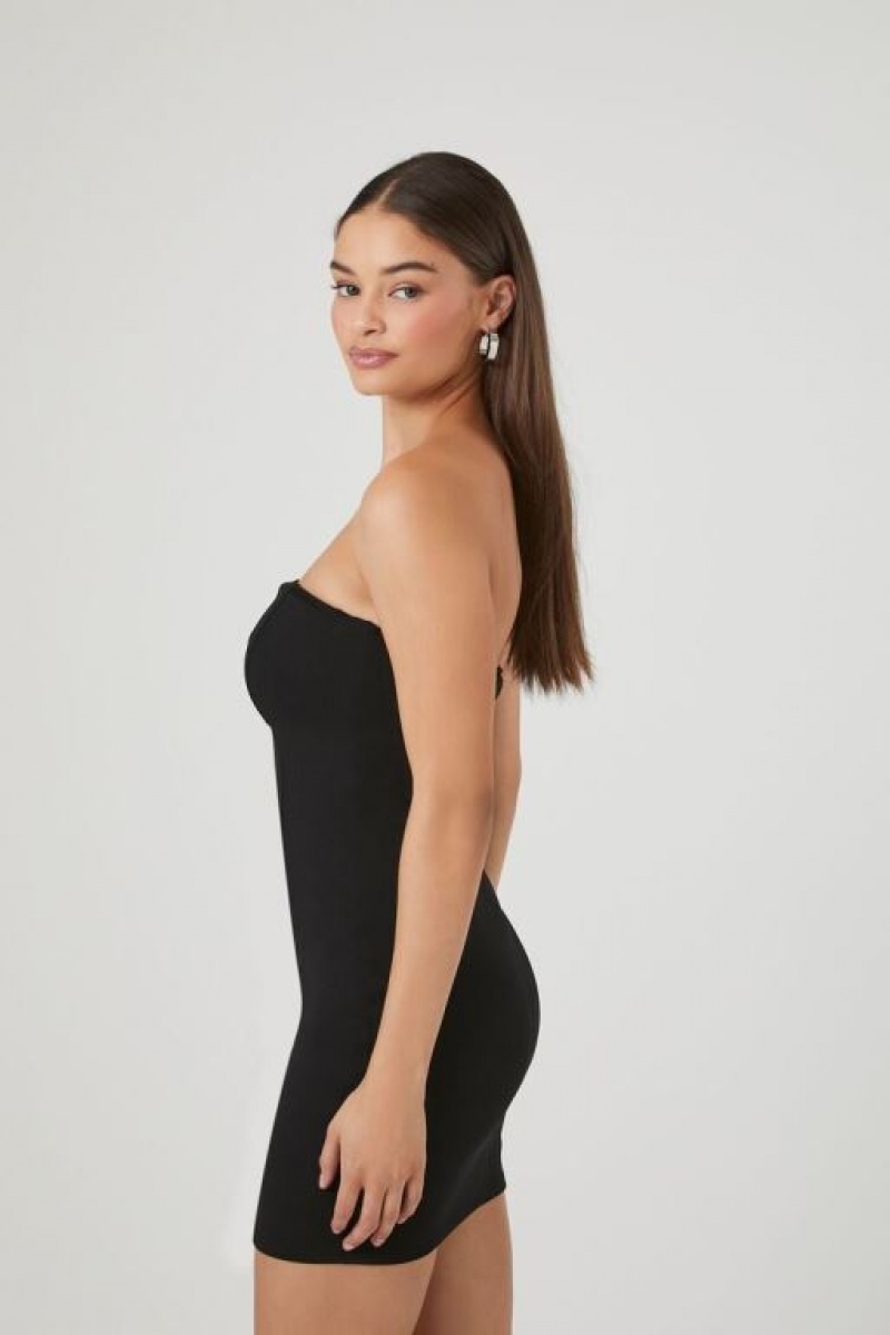 Vestido Forever 21 Foldover Tube Bodycon Mini Mujer Negras | cgtgeMZFCAX