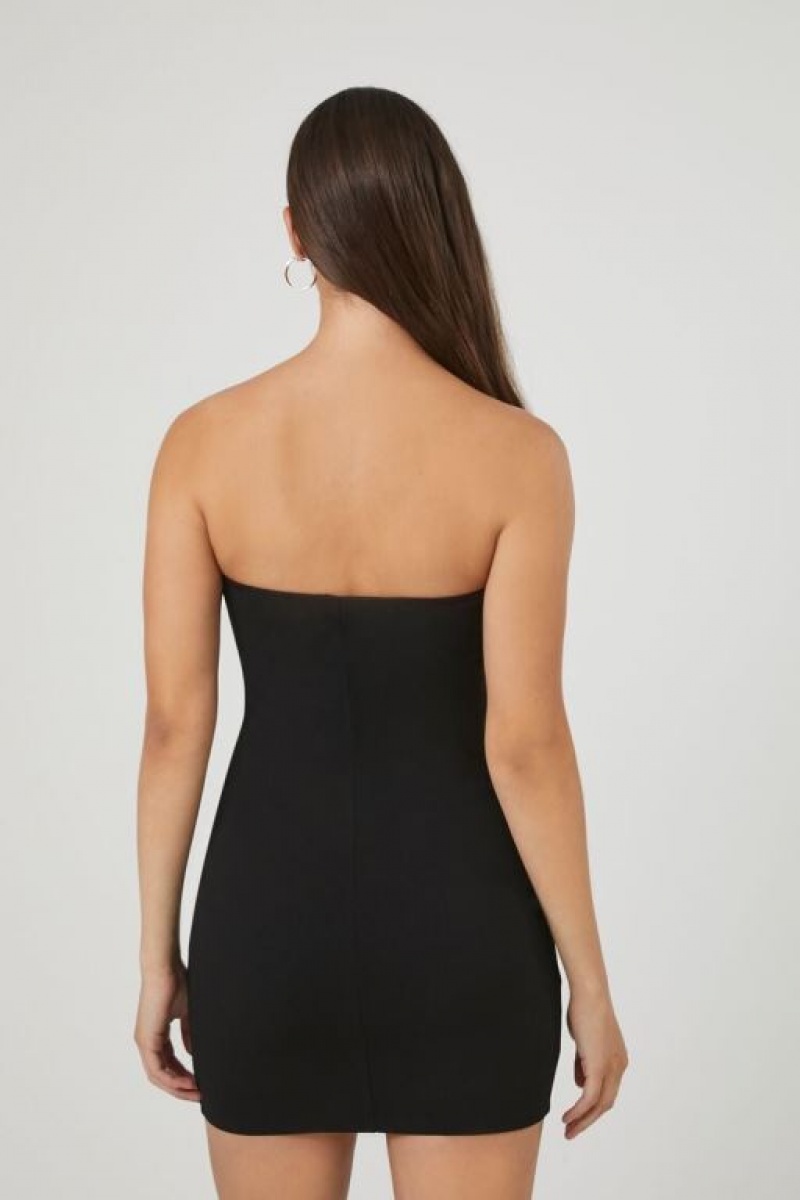 Vestido Forever 21 Foldover Tube Bodycon Mini Mujer Negras | cgtgeMZFCAX