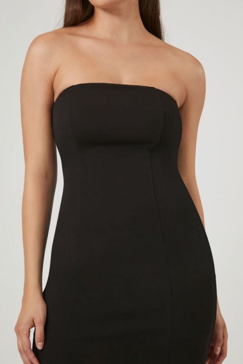 Vestido Forever 21 Foldover Tube Bodycon Mini Mujer Negras | cgtgeMZFCAX