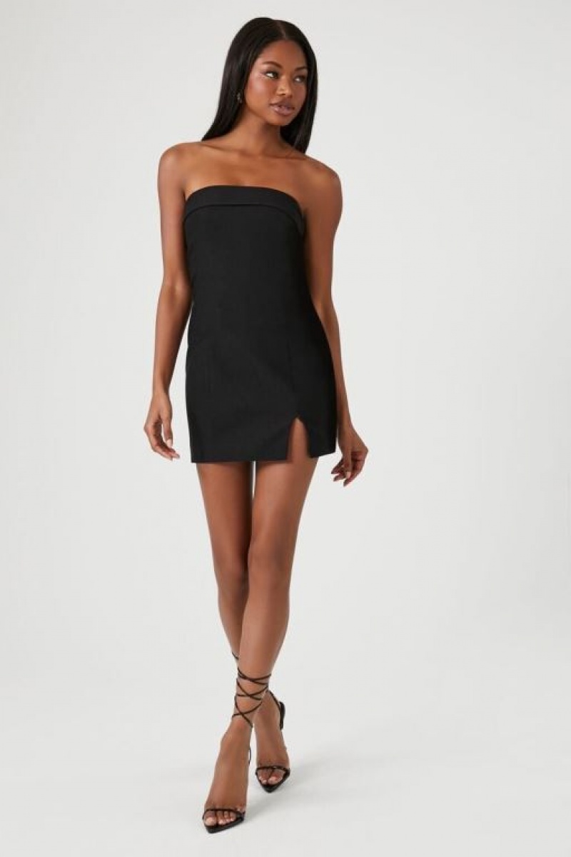 Vestido Forever 21 Foldover Tube Mini Mujer Negras | RvCnS7fi4je