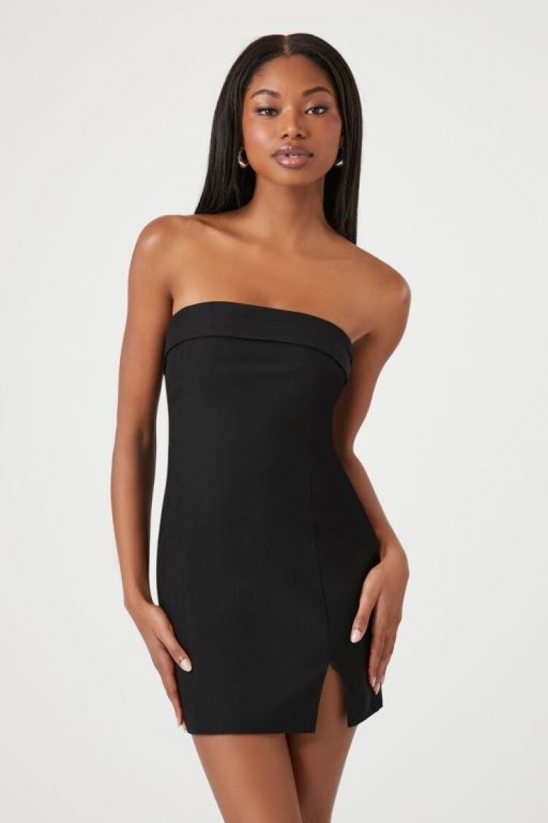 Vestido Forever 21 Foldover Tube Mini Mujer Negras | RvCnS7fi4je