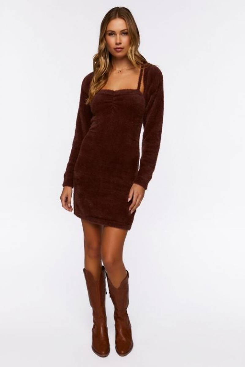 Vestido Forever 21 Fuzzy Mini Amp Shrug Set Mujer Chocolate | VrICISq2TB6