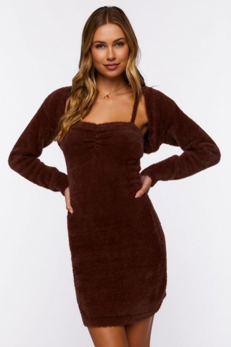 Vestido Forever 21 Fuzzy Mini Amp Shrug Set Mujer Chocolate | VrICISq2TB6