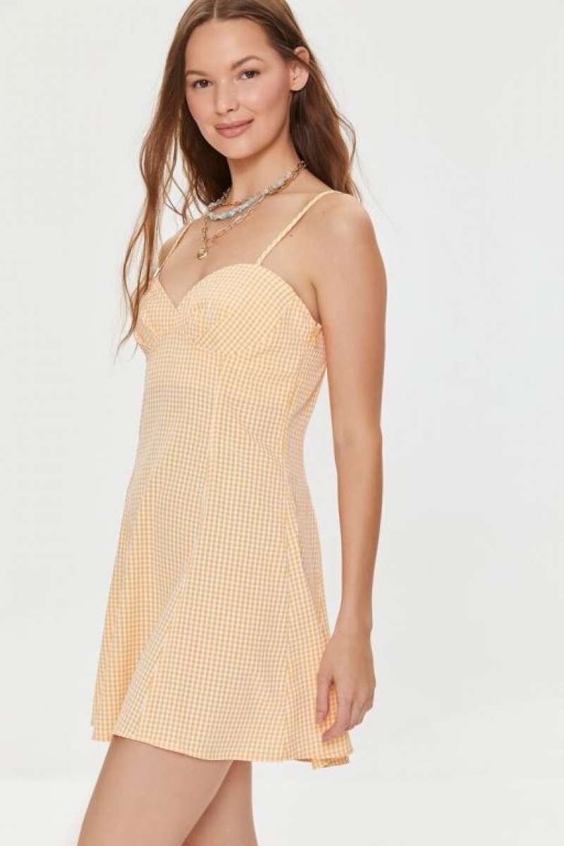 Vestido Forever 21 Gingham Cami Mini Mujer Naranjas Multicolor | DN83wXiXDMA