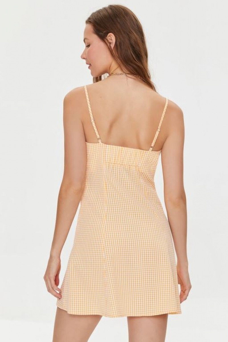 Vestido Forever 21 Gingham Cami Mini Mujer Naranjas Multicolor | DN83wXiXDMA