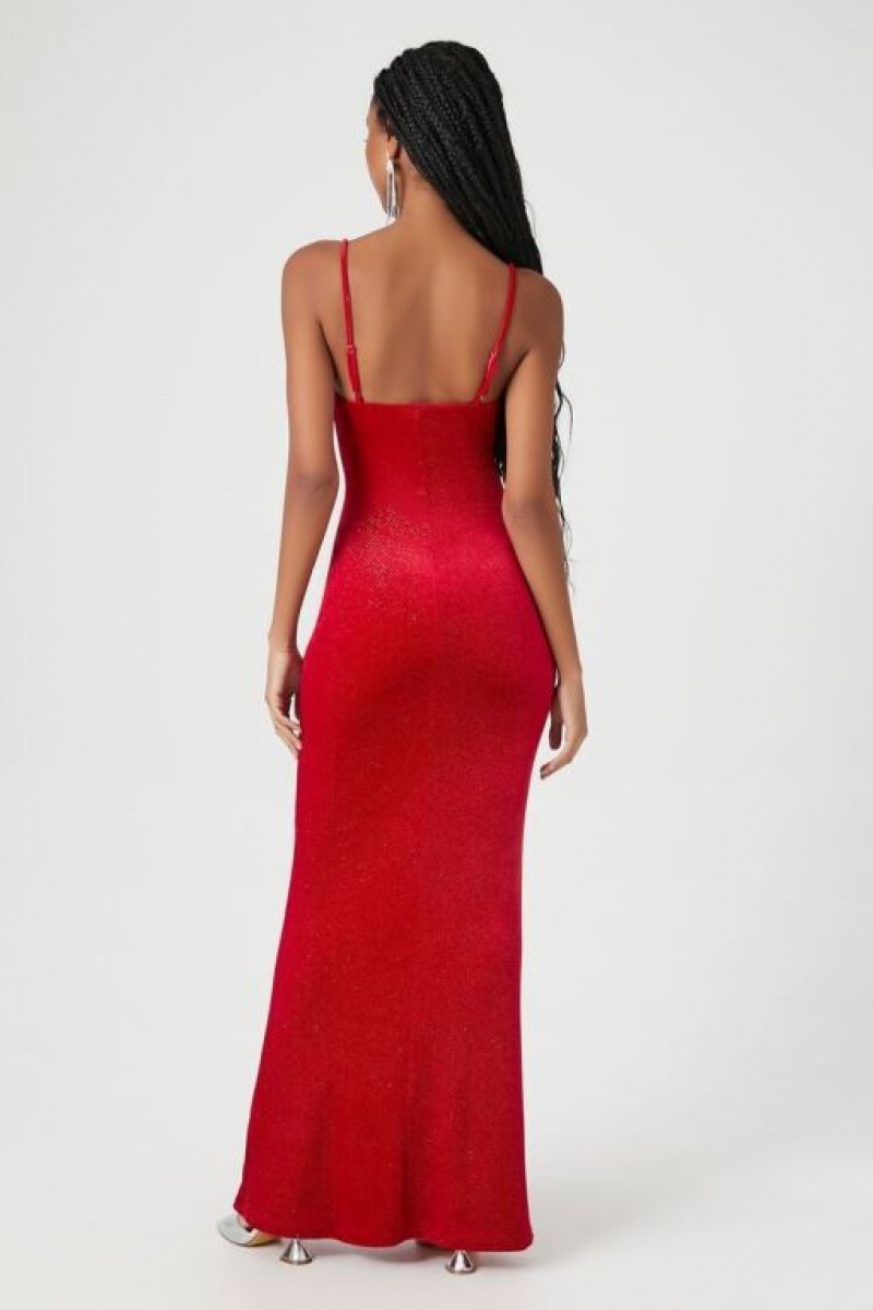 Vestido Forever 21 Glitter Cami Maxi Mujer Rojas Doradas | RGDIwIOoSl3