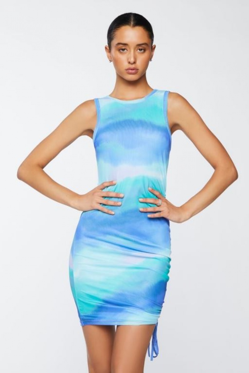 Vestido Forever 21 Gradient Wash Mesh Mini Mujer Azules Multicolor | ECw2jT4MTtK