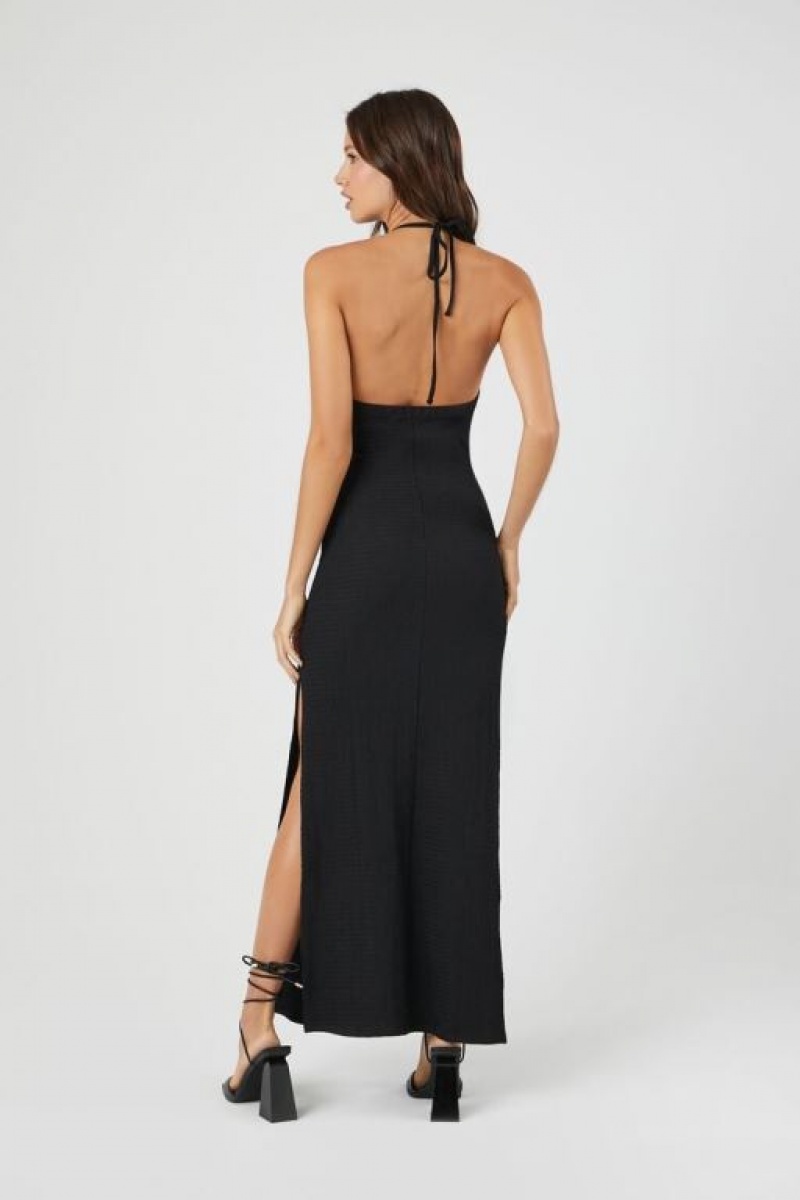 Vestido Forever 21 Halter Bodycon Maxi Mujer Negras | vX3ym4styvA