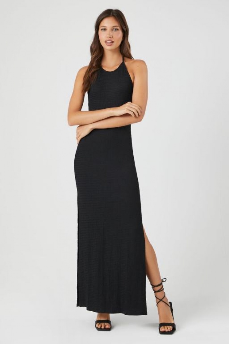 Vestido Forever 21 Halter Bodycon Maxi Mujer Negras | vX3ym4styvA