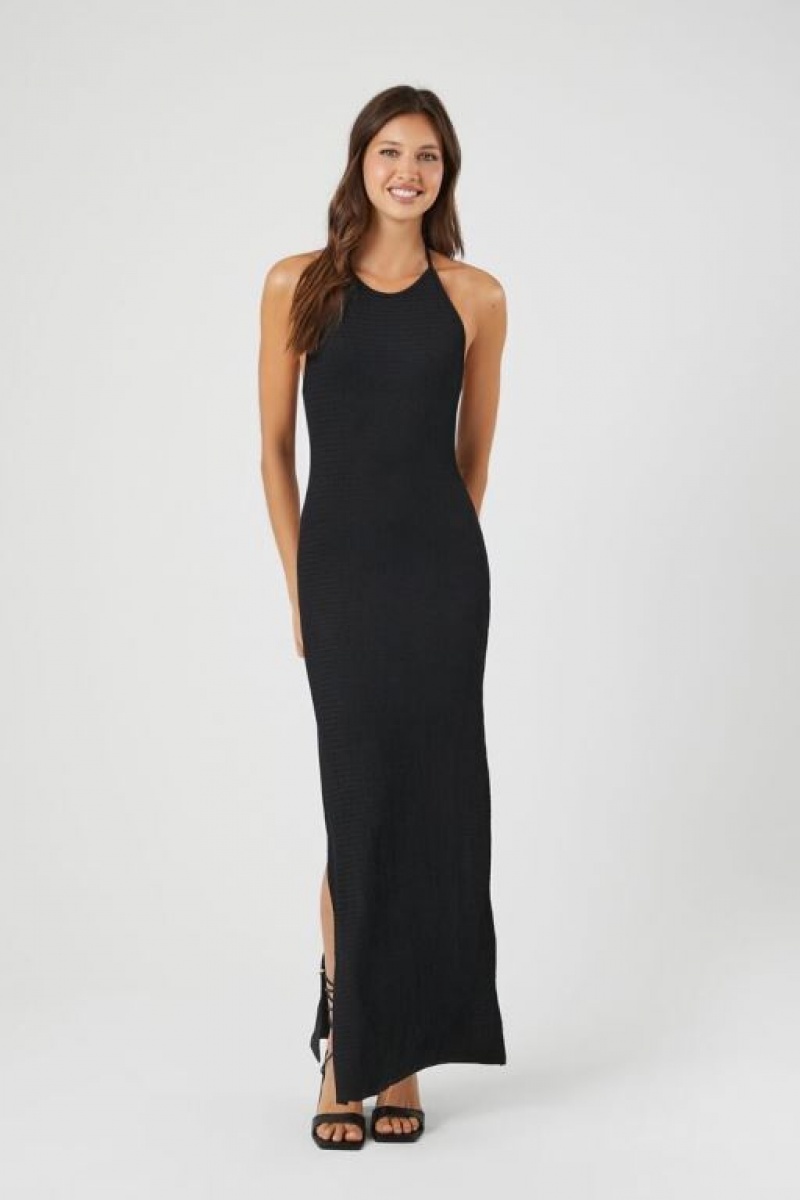 Vestido Forever 21 Halter Bodycon Maxi Mujer Negras | vX3ym4styvA