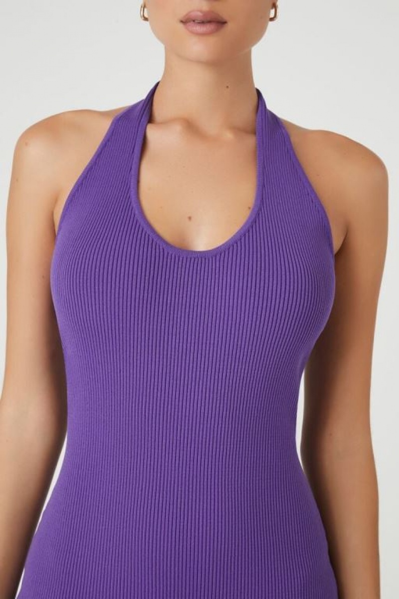 Vestido Forever 21 Halter Bodycon Mini Mujer Moradas | yXEdcFdeSes