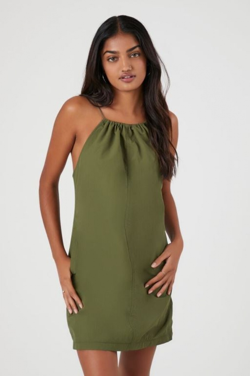 Vestido Forever 21 Halter Shift Midi Mujer Gris Verde | zlZsvCjRrj8