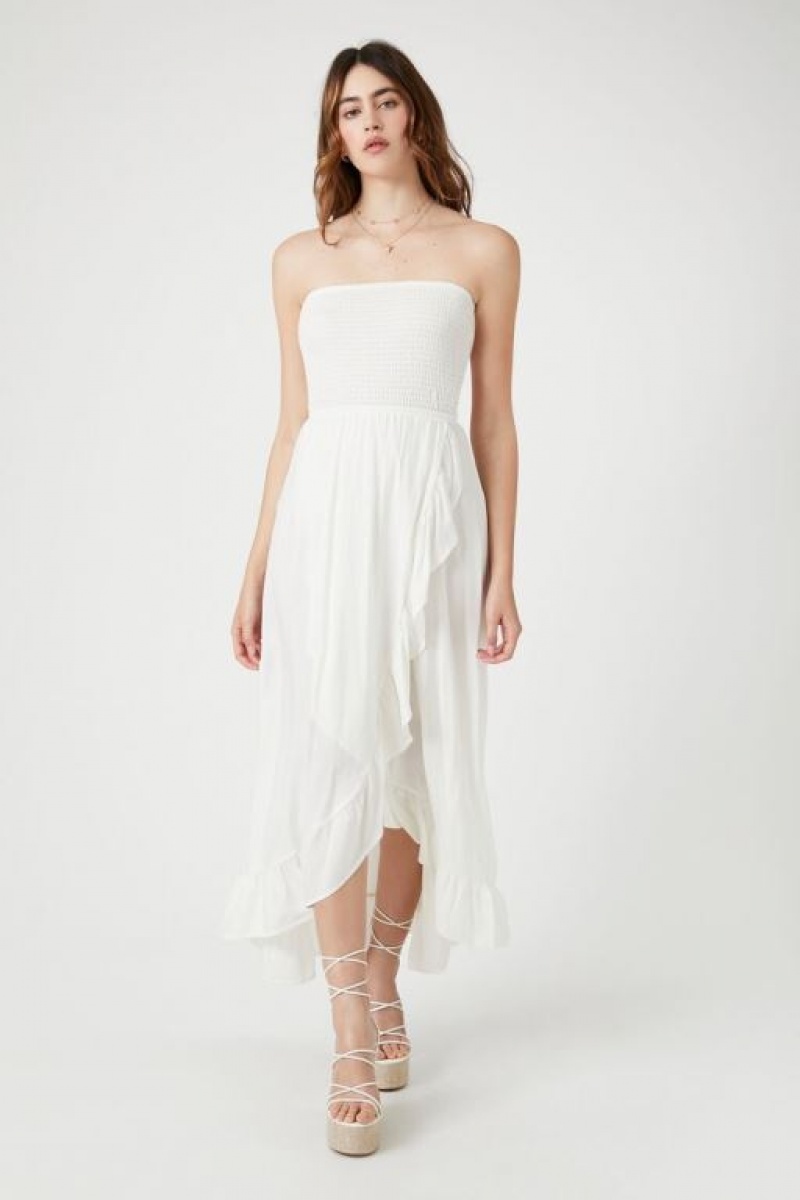 Vestido Forever 21 High Low Caged Mujer Blancas | hBqcCVfN0XX