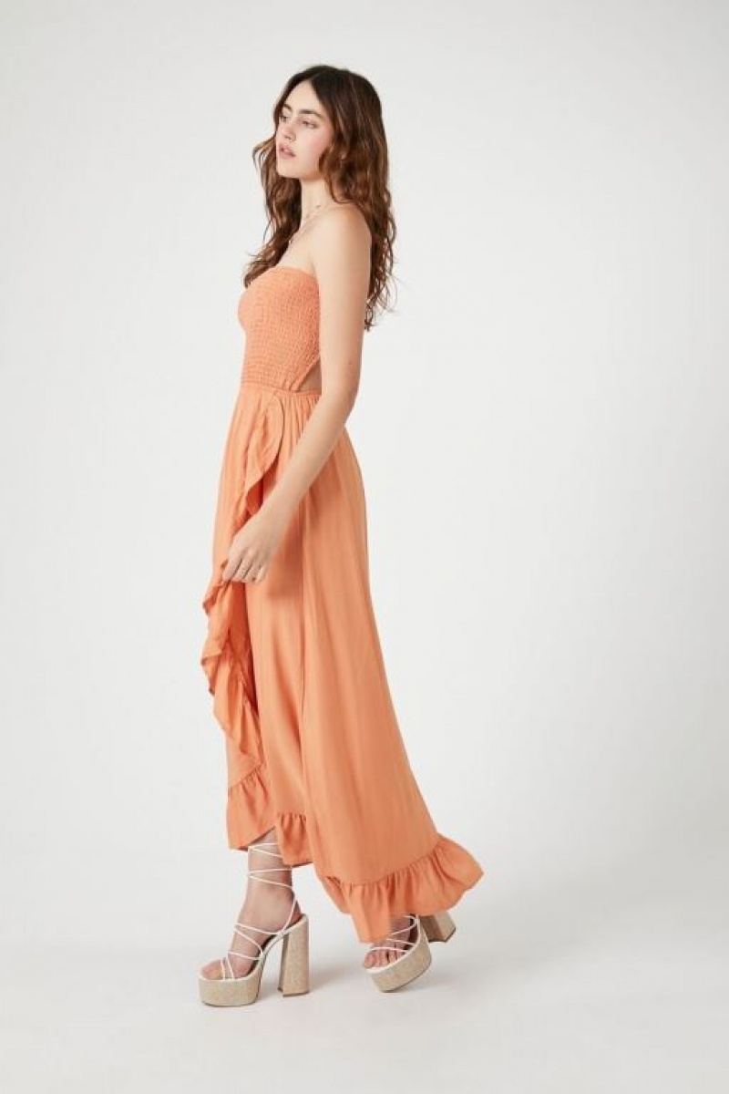 Vestido Forever 21 High Low Caged Mujer Coral | hokYiHqvY8P