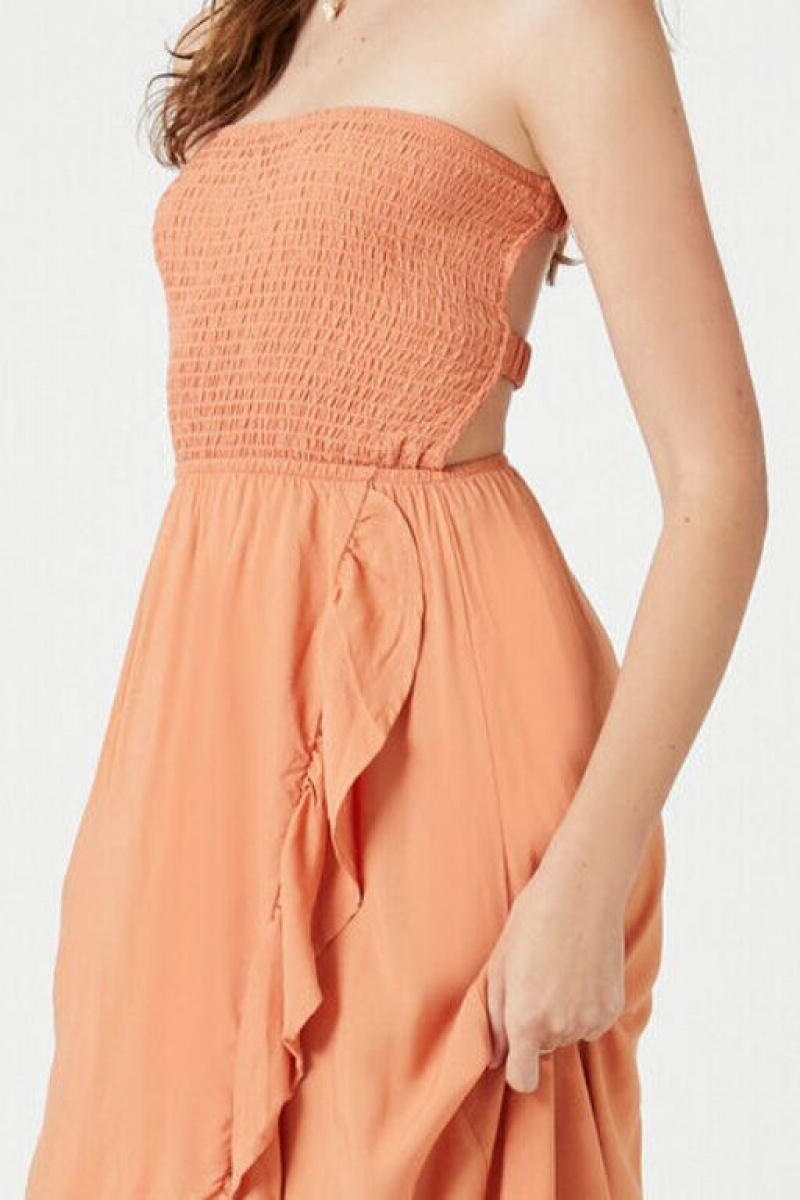 Vestido Forever 21 High Low Caged Mujer Coral | hokYiHqvY8P