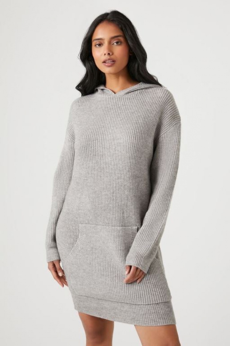 Vestido Forever 21 Hooded Mini Mujer Gris | 02T5qhuOdja