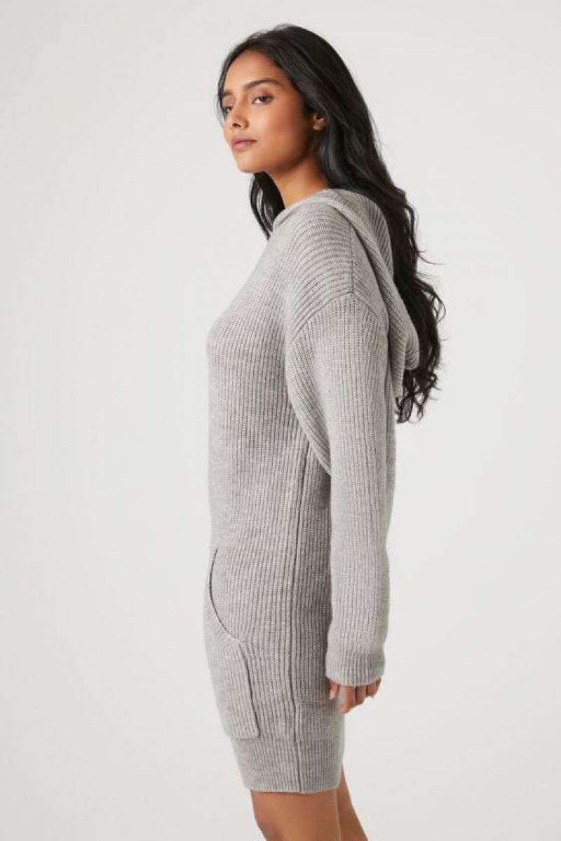 Vestido Forever 21 Hooded Mini Mujer Gris | 02T5qhuOdja