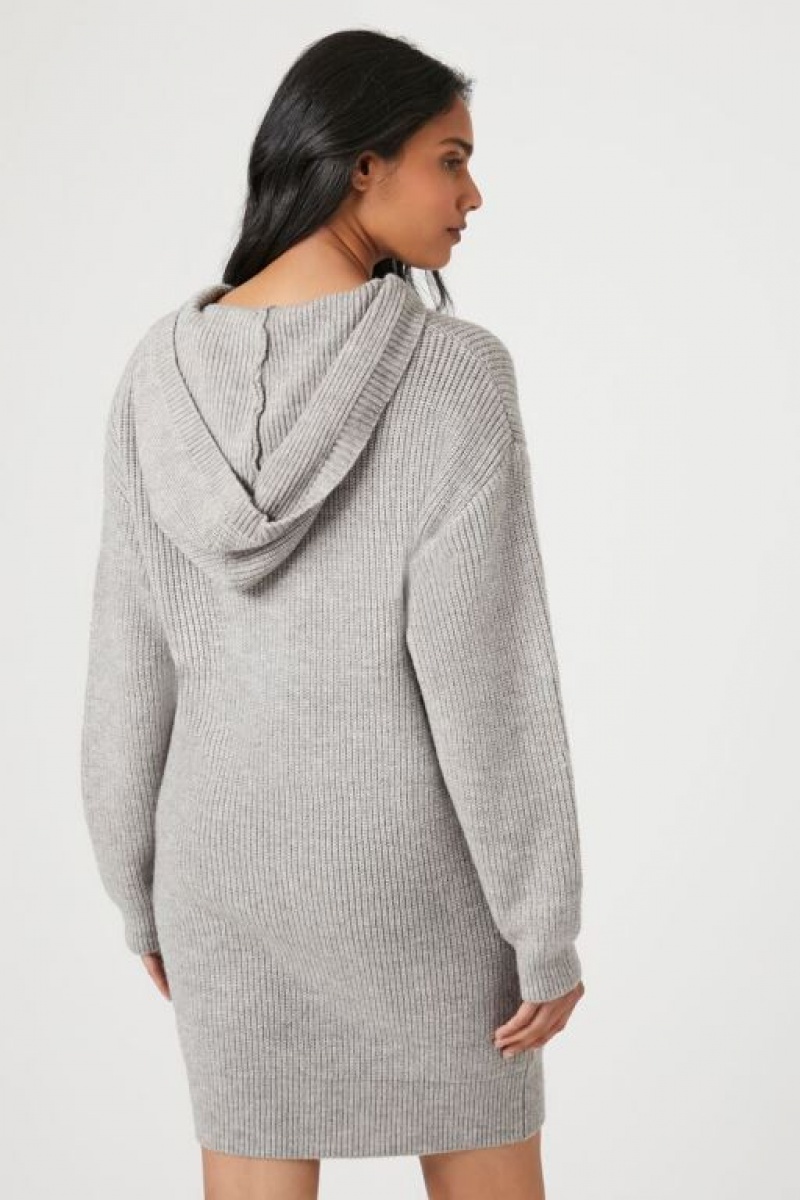 Vestido Forever 21 Hooded Mini Mujer Gris | 02T5qhuOdja