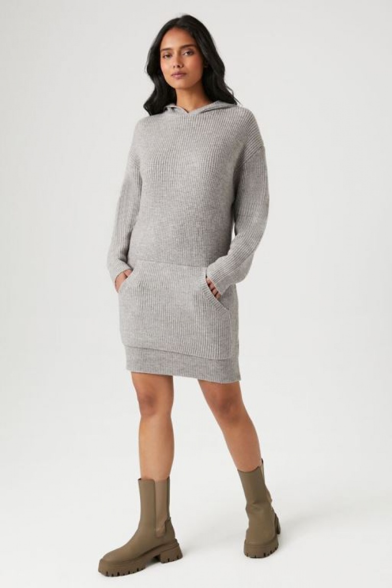 Vestido Forever 21 Hooded Mini Mujer Gris | 02T5qhuOdja