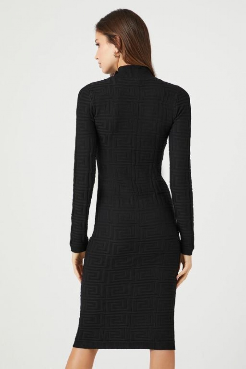 Vestido Forever 21 Jacquard Geo Midi Mujer Negras | gEsKLahe2Wb