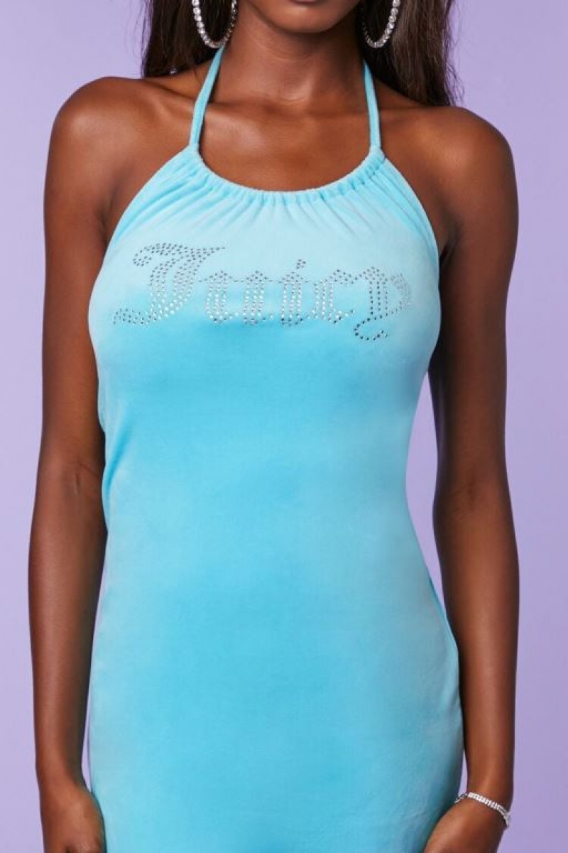 Vestido Forever 21 Juicy Couture Halter Mini Mujer Azules | ghhrEUGYdTd