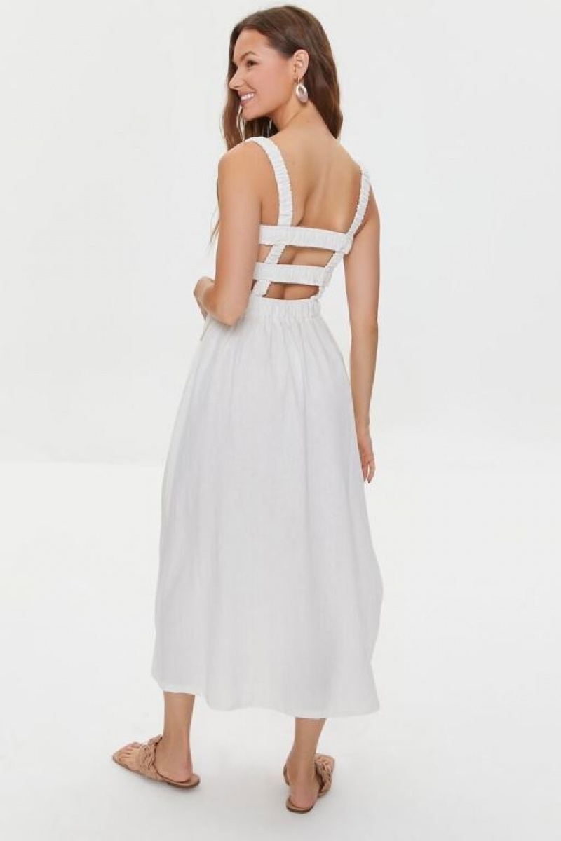 Vestido Forever 21 Kendall Kylie Caged Midi Mujer Blancas | yCOyhE26D6W