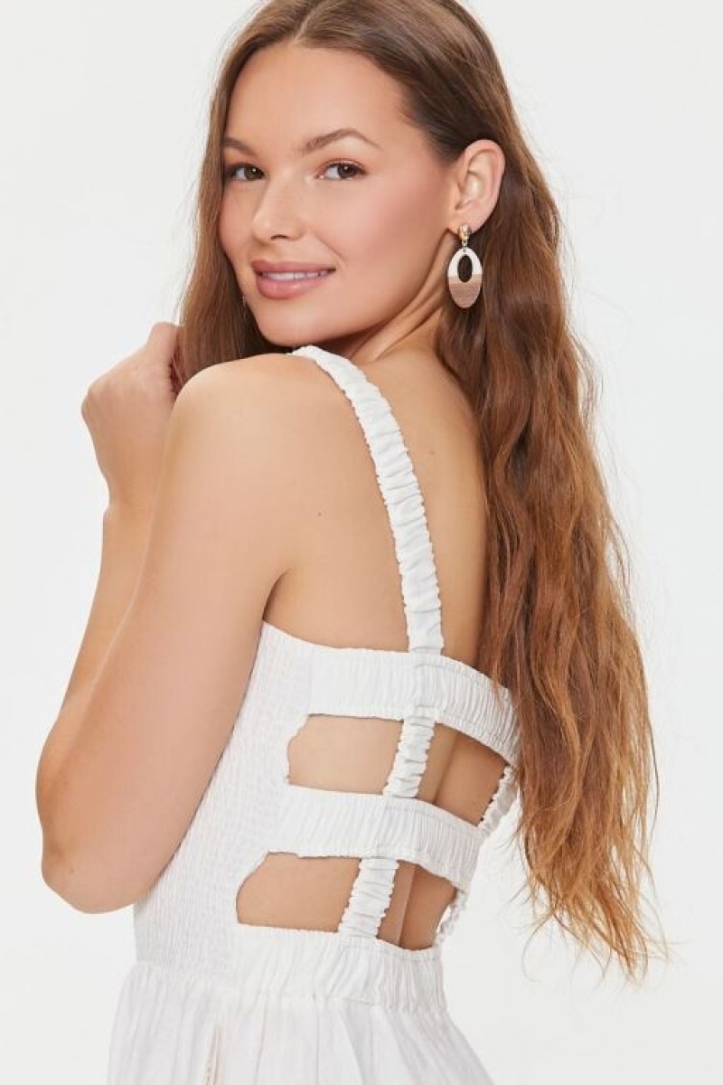 Vestido Forever 21 Kendall Kylie Caged Midi Mujer Blancas | yskiobx77d8