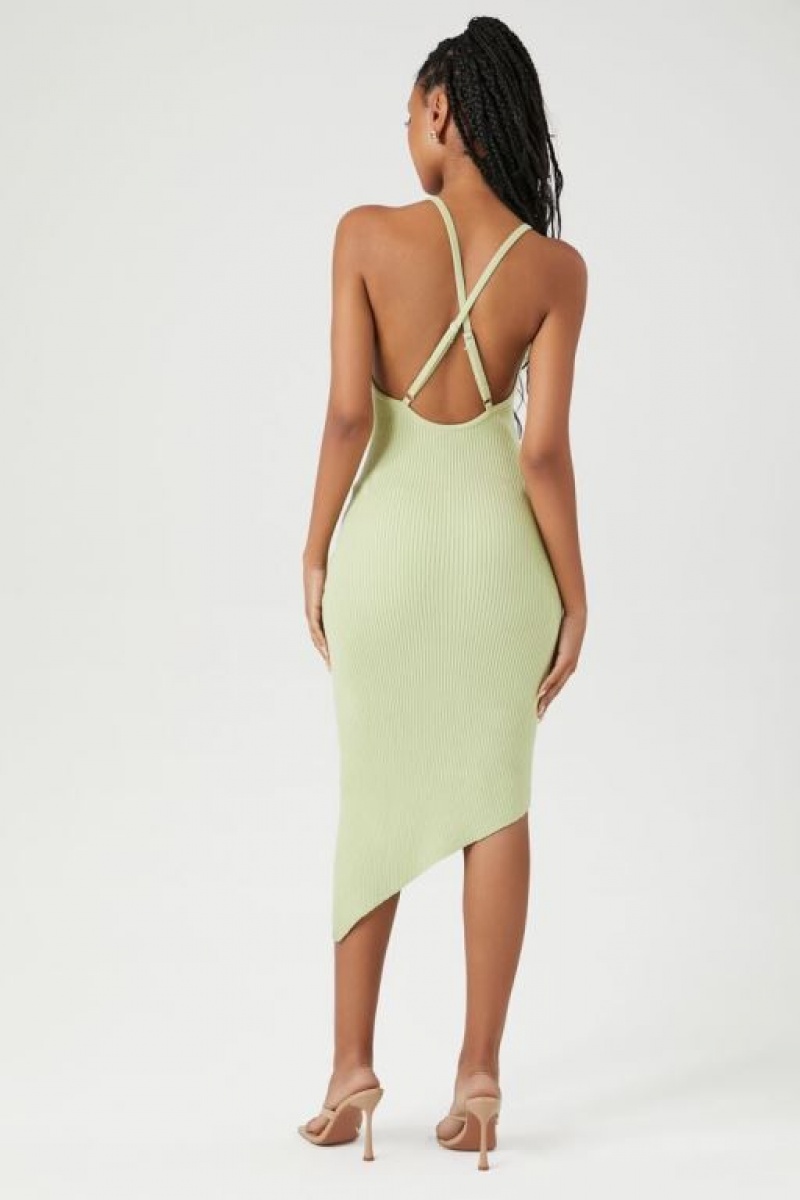 Vestido Forever 21 Knit Bodycon Halter Midi Mujer Pistachio | kozycqcy4Fo