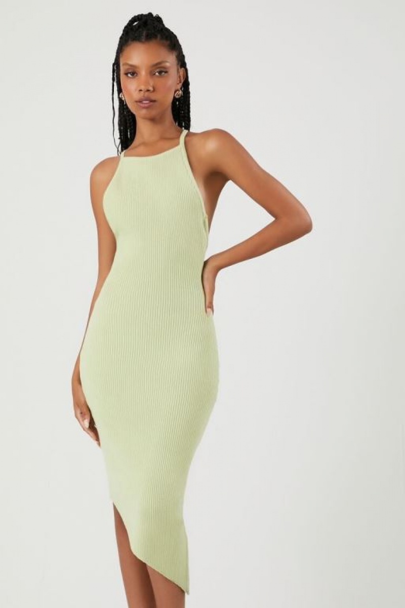 Vestido Forever 21 Knit Bodycon Halter Midi Mujer Pistachio | kozycqcy4Fo