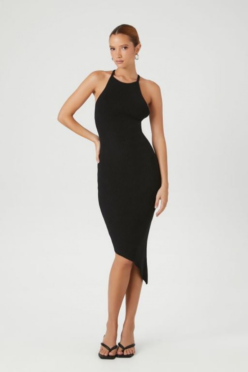 Vestido Forever 21 Knit Bodycon Halter Midi Mujer Negras | 7Eqb6xw90Xp