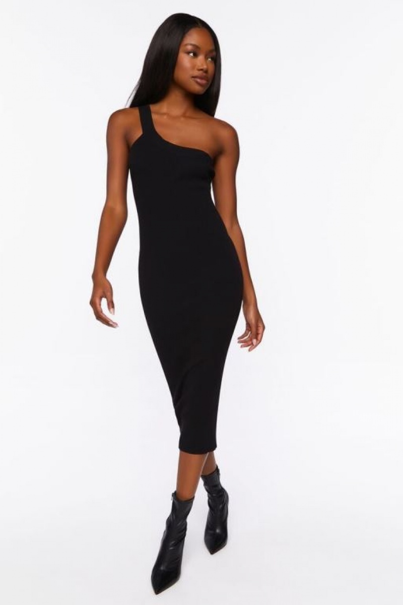 Vestido Forever 21 Knit Bodycon Midi Mujer Negras | THMmb80TK4x