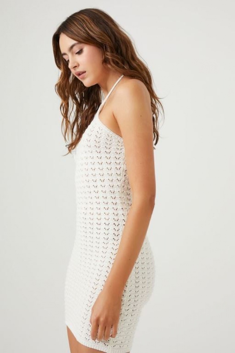 Vestido Forever 21 Knit Halter Mini Mujer Blancas | vDmnNx94jIA