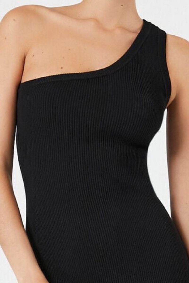 Vestido Forever 21 Knit One Shoulder Mujer Negras | bzou6YsY9aJ