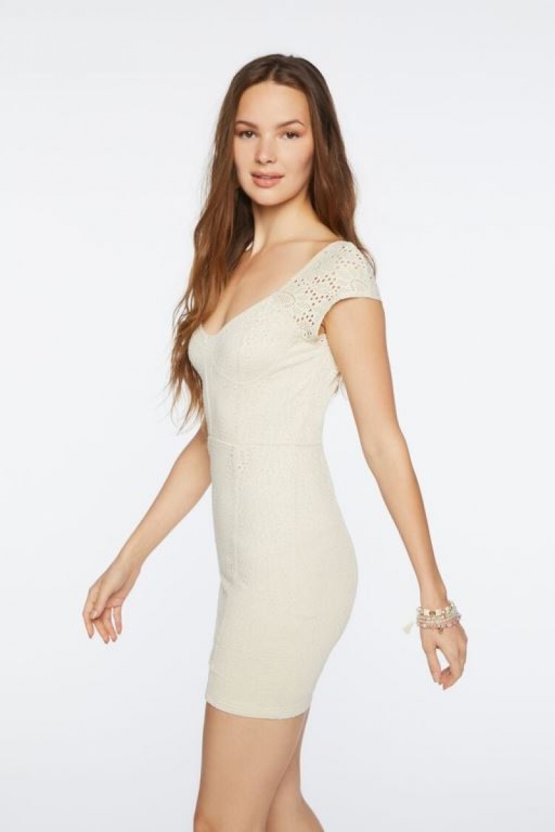 Vestido Forever 21 Lace Bodycon Mini Mujer Sandshell | TmiSRXLvBx6