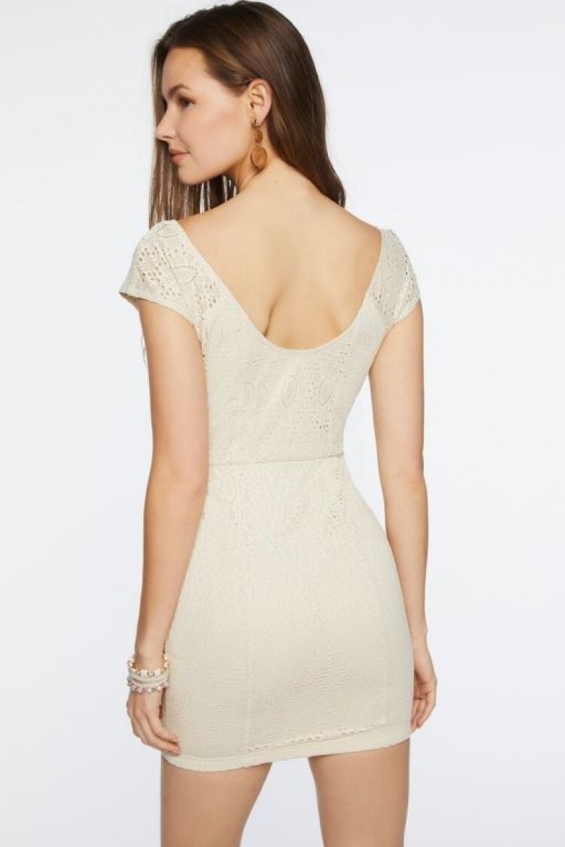 Vestido Forever 21 Lace Bodycon Mini Mujer Sandshell | TmiSRXLvBx6