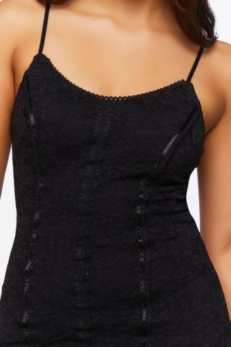 Vestido Forever 21 Lace Seamed Mini Mujer Negras | ovtGDmIJLTD