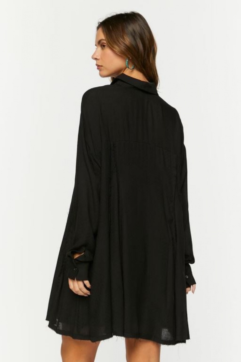 Vestido Forever 21 Long Sleeve Mini Mujer Negras | DtoV2FCbAnE