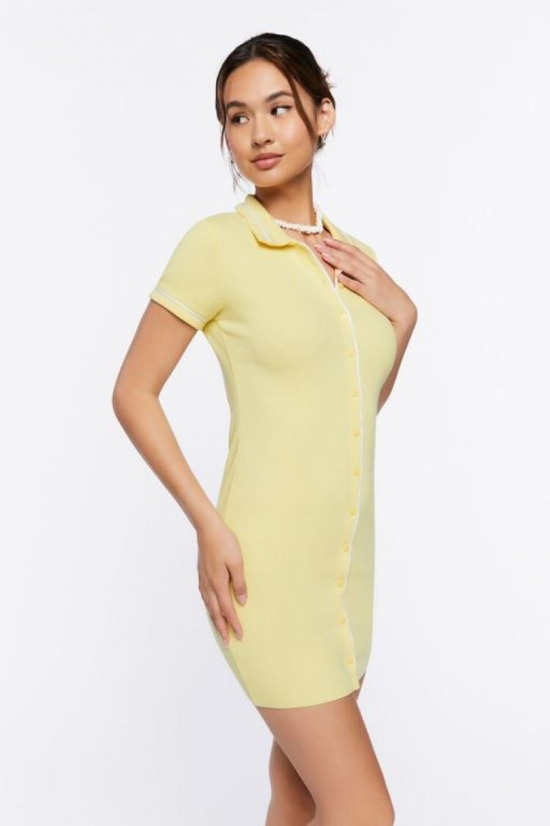 Vestido Forever 21 Malibu California Estampadas Mini Mujer Amarillo Multicolor | ISG0dRoOr1K