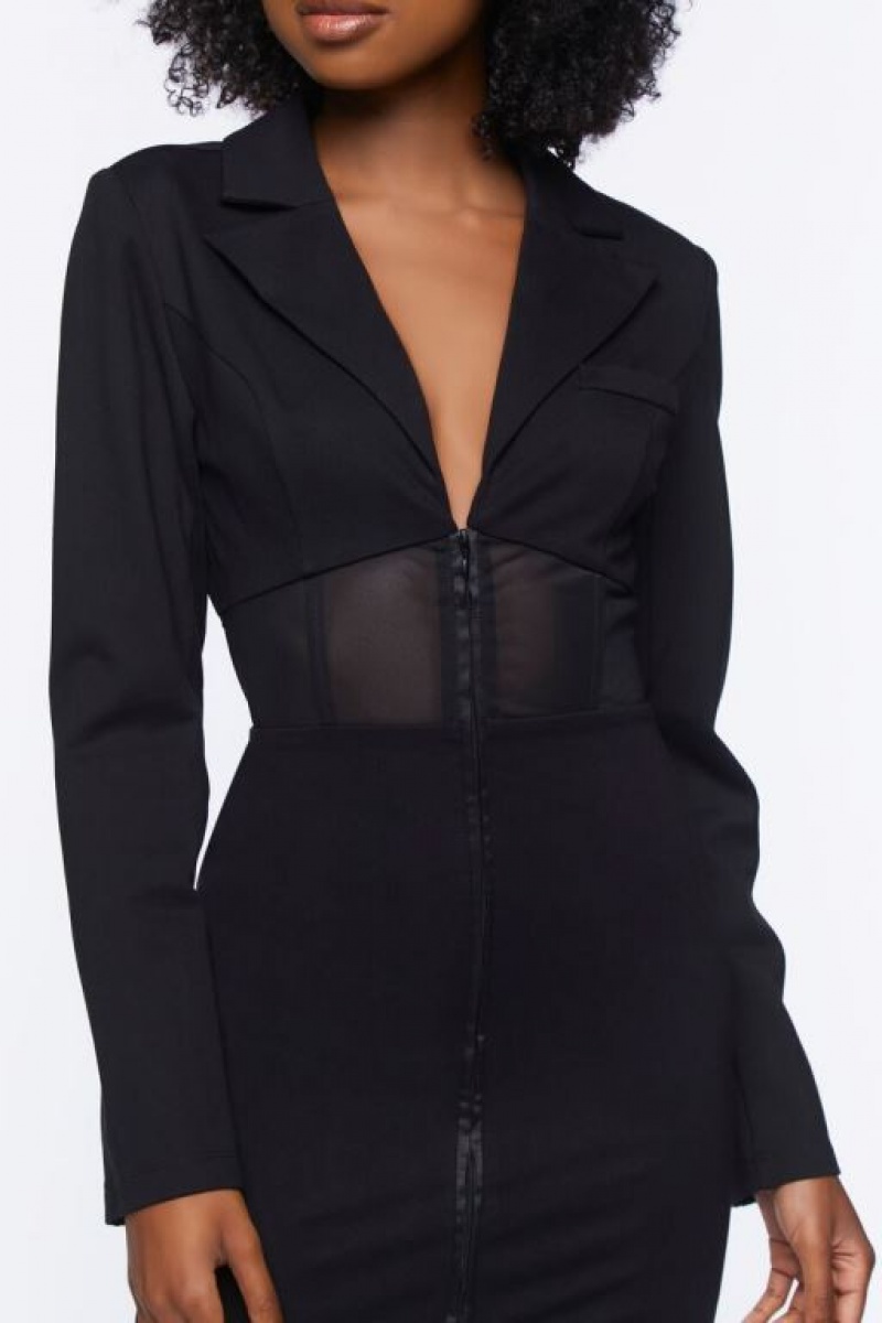 Vestido Forever 21 Mesh Cutout Mini Mujer Negras | ogPEyQiPLZC