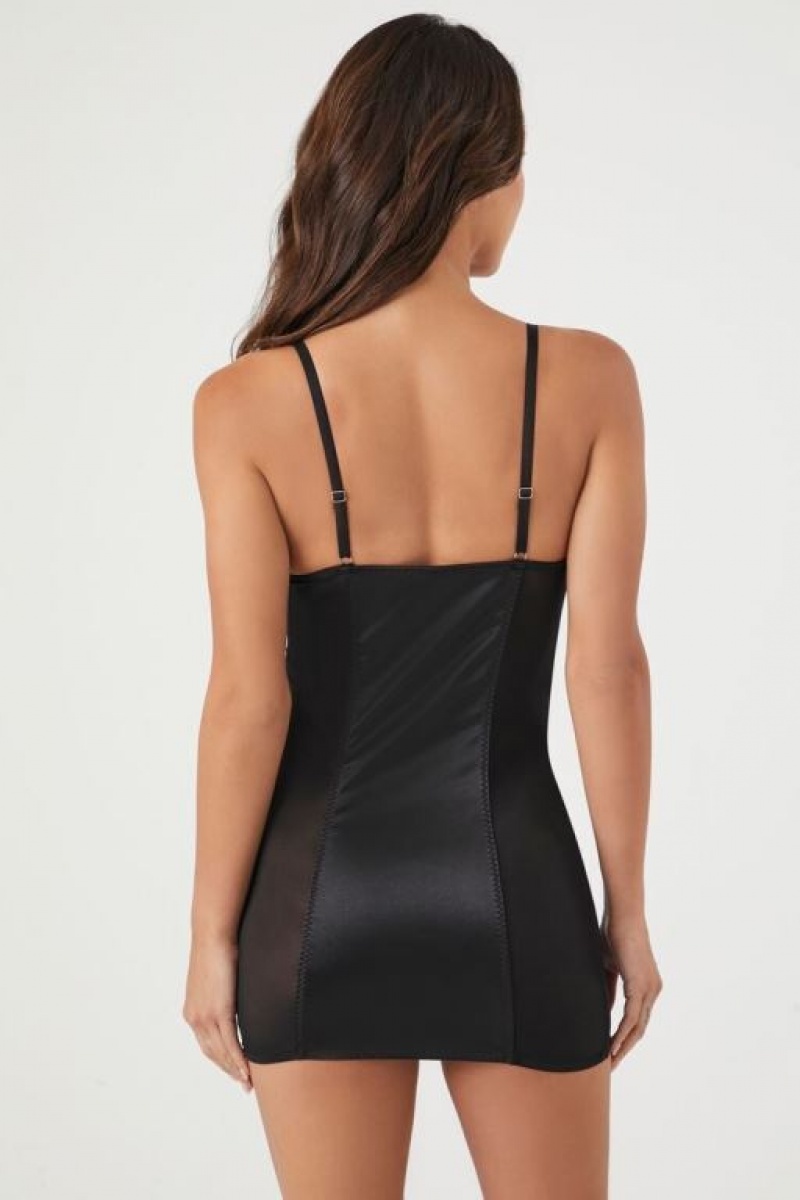 Vestido Forever 21 Mesh Lingerie Slip Mujer Negras | TBHY1WjSact