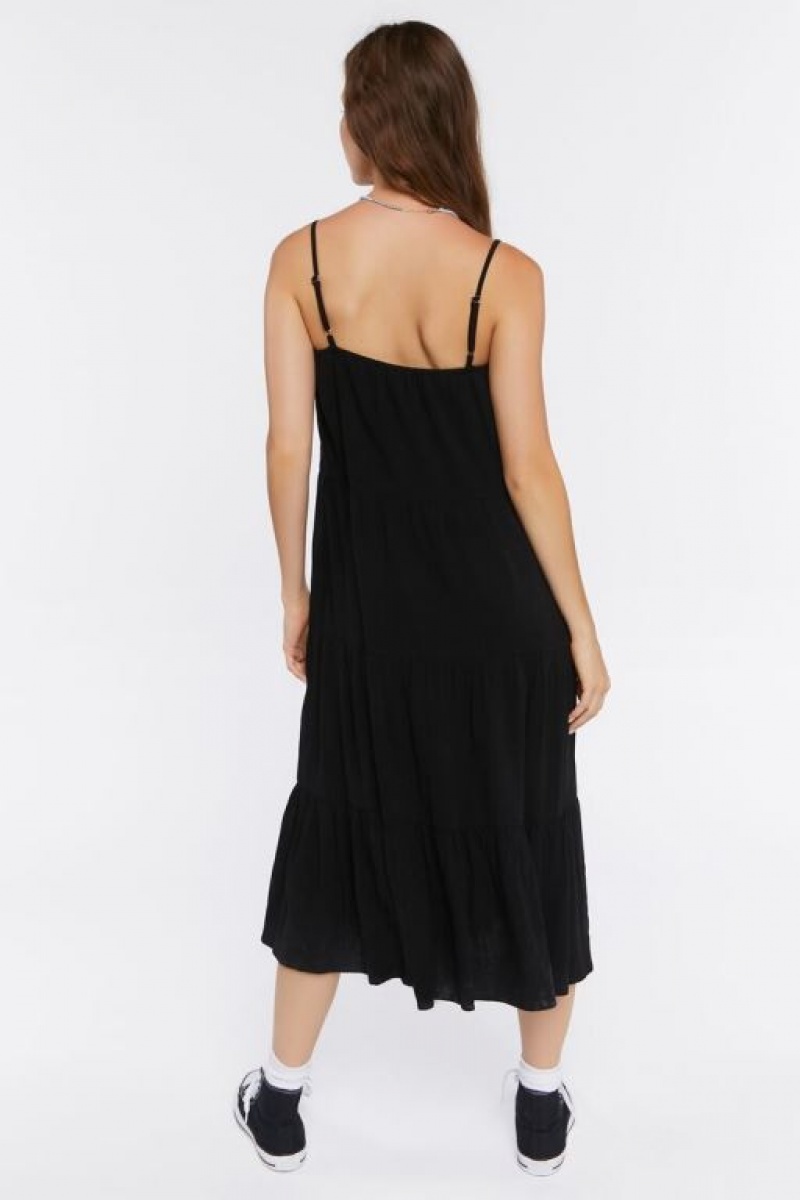 Vestido Forever 21 Midi Cami Shift Mujer Negras | sTW6hOv0uit